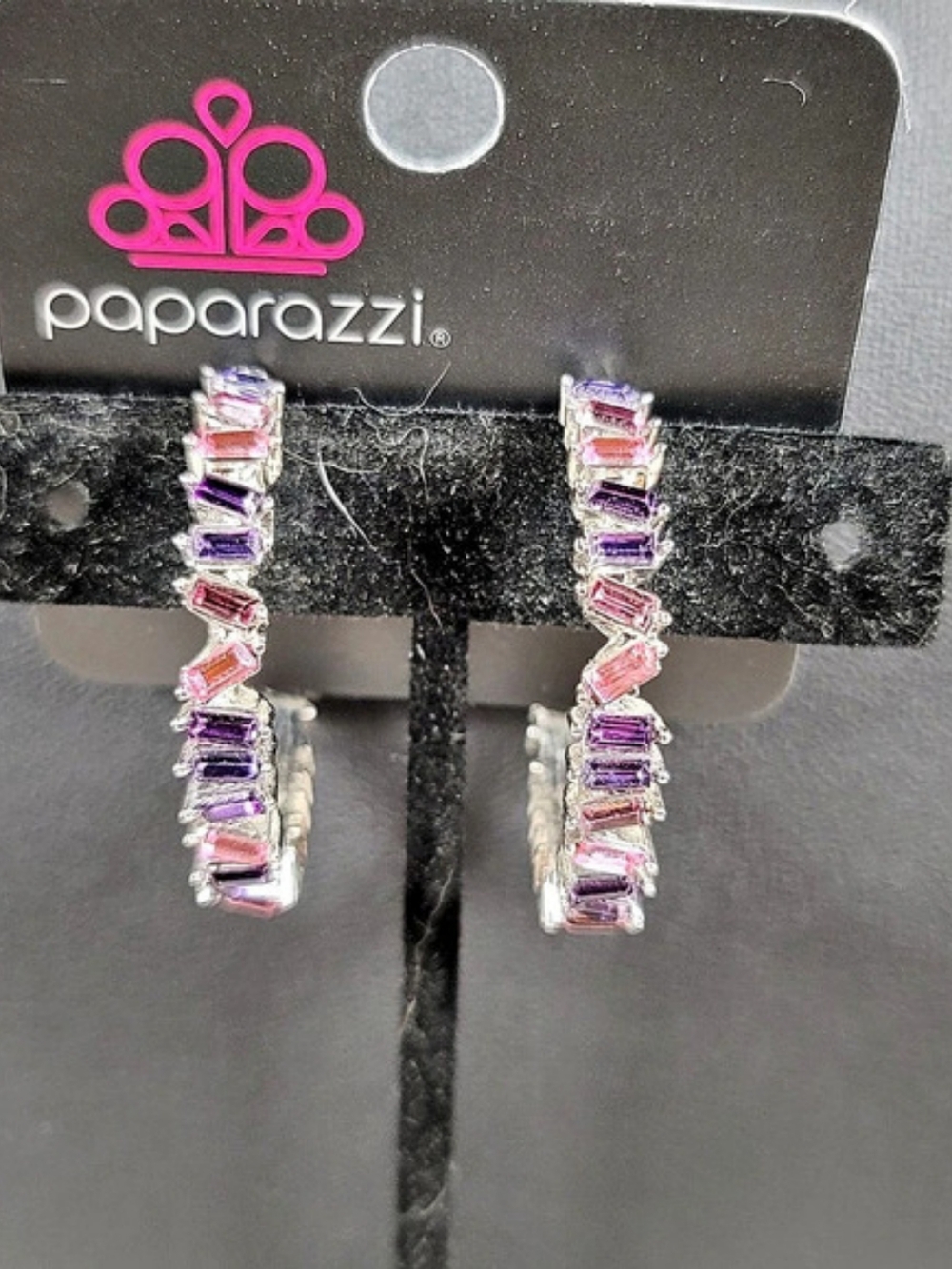 Paparazzi Pink & Purple Statement Earrings NWT